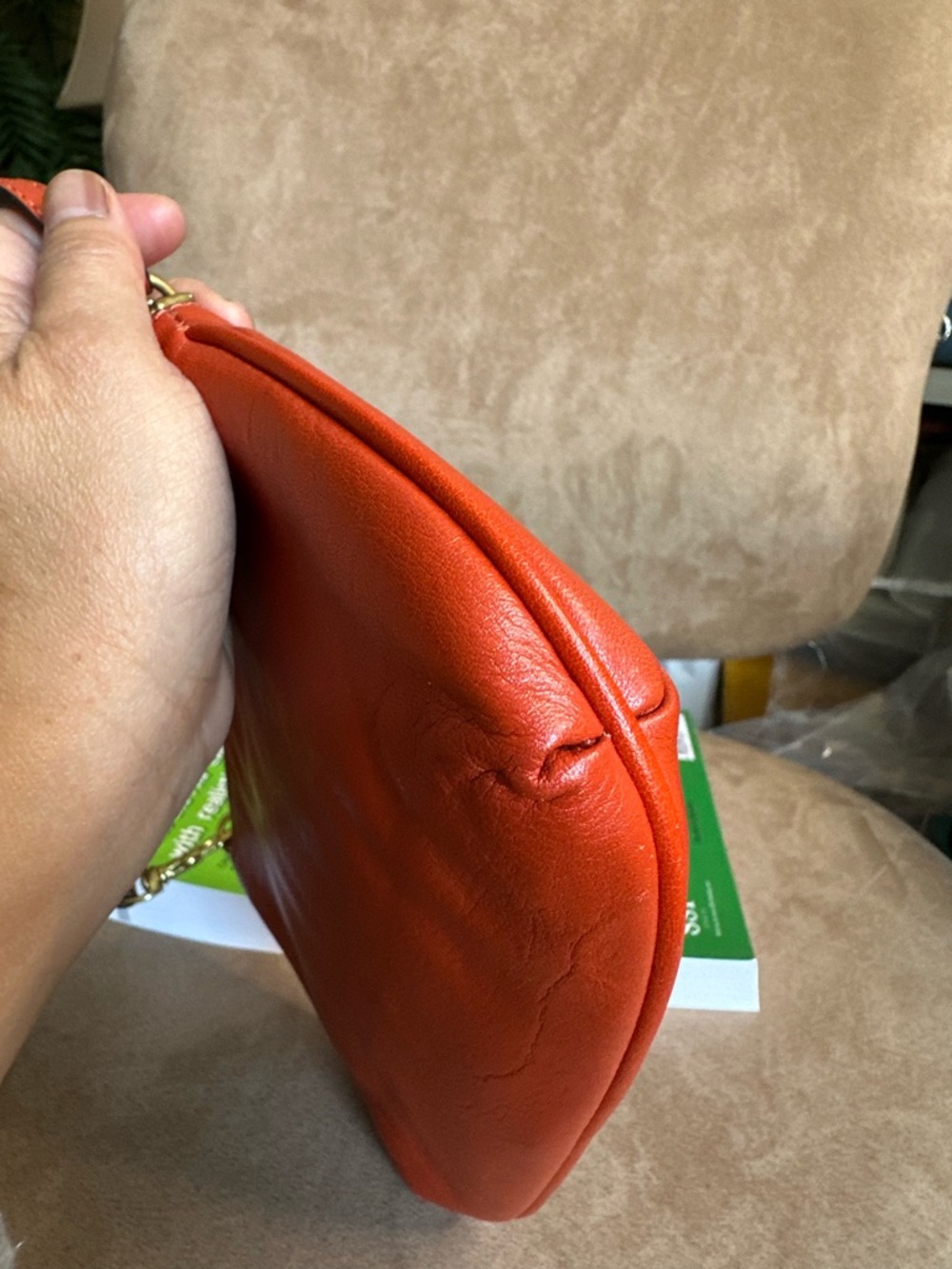 Coach Ashley Leather Large Wrislet Vibrant Orange Very Good Condition - Picture 9 of 11